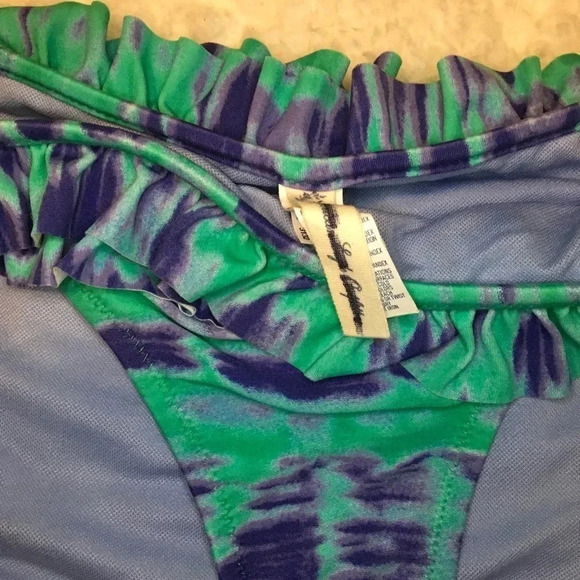 American Eagle Outfitters Tie Dye Ruffle Bikini Bottoms Women’s Size Large - Picture 5 of 6